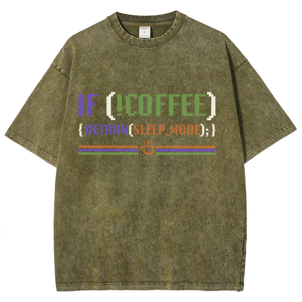 Coder Without Coffee Vintage Distressed T-shirt