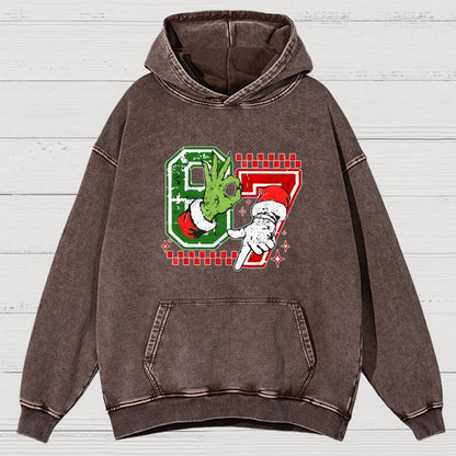 Six Seven 6 7 Christmas Vintage Distressed Hoodie
