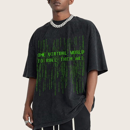 One Virtual Realm to Rule Them All Vintage Distressed T-shirt