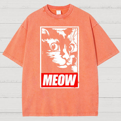Meow！！Vintage Distressed T-shirt