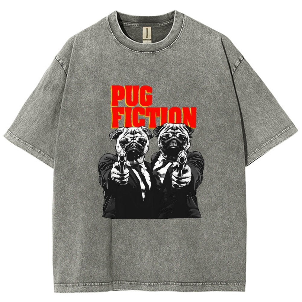 Pug Fiction Vintage Distressed T-shirt