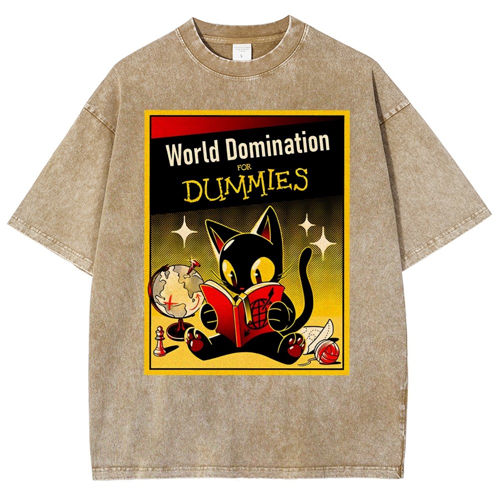 World Domination For Dummies Vintage Distressed T-shirt