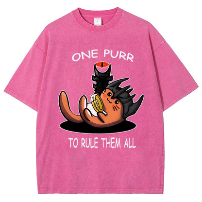 One Purr to Reign Them All Vintage Distressed T-shirt