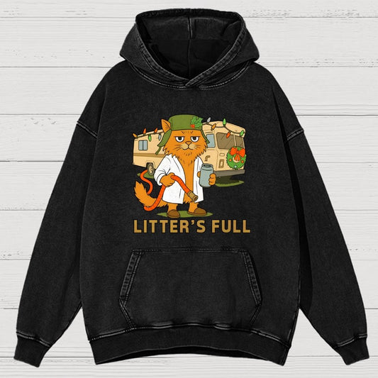 Christmas Shitters Full Cat Vintage Distressed Hoodie
