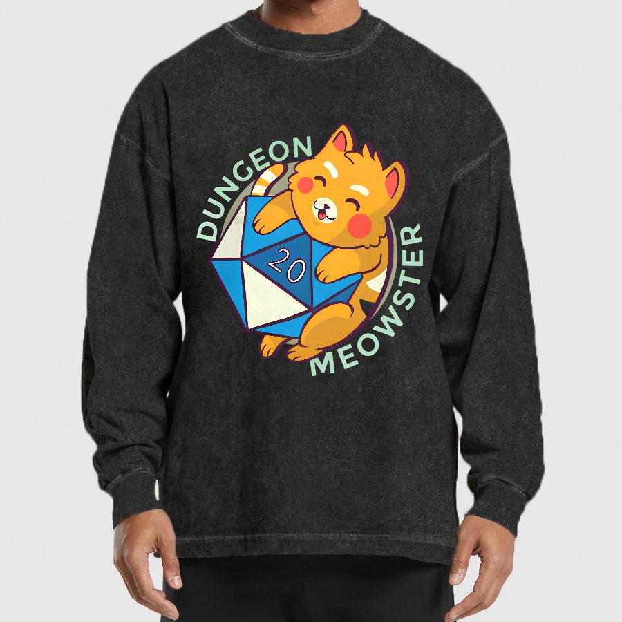 Dungeon Meow Washed Long Sleeve Tee