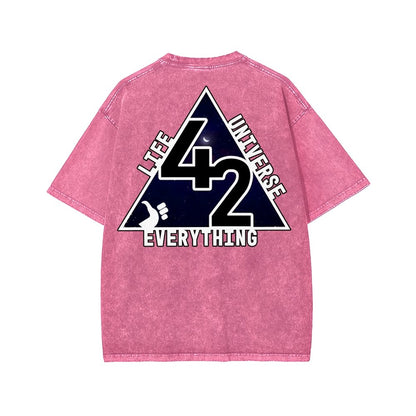 The Answer To The Ultimate Question Of Life The Universe And Everything Is 42. Washed T-shirt