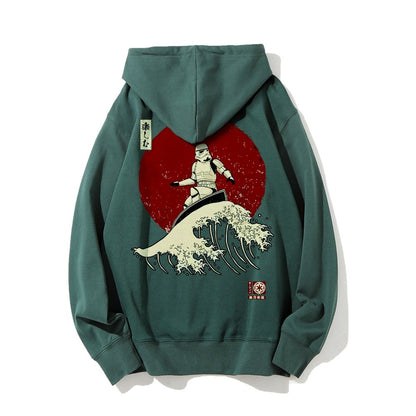 Cosmic Wave Printed Back Unisex Cotton Hoodie