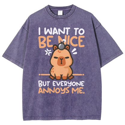 Capy Wants To Be Nice Vintage Distressed T-shirt