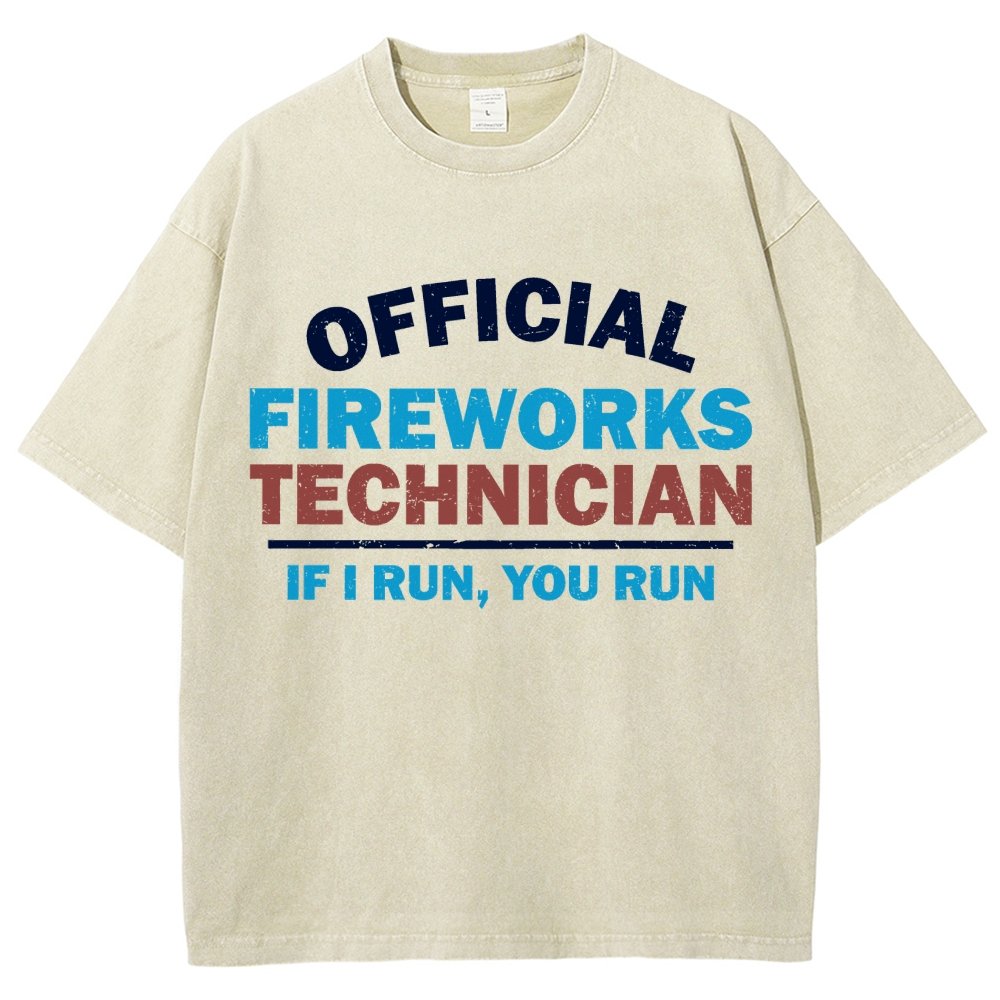 Official Fireworks Technician Vintage Distressed T-shirt