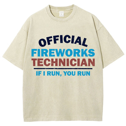 Official Fireworks Technician Vintage Distressed T-shirt