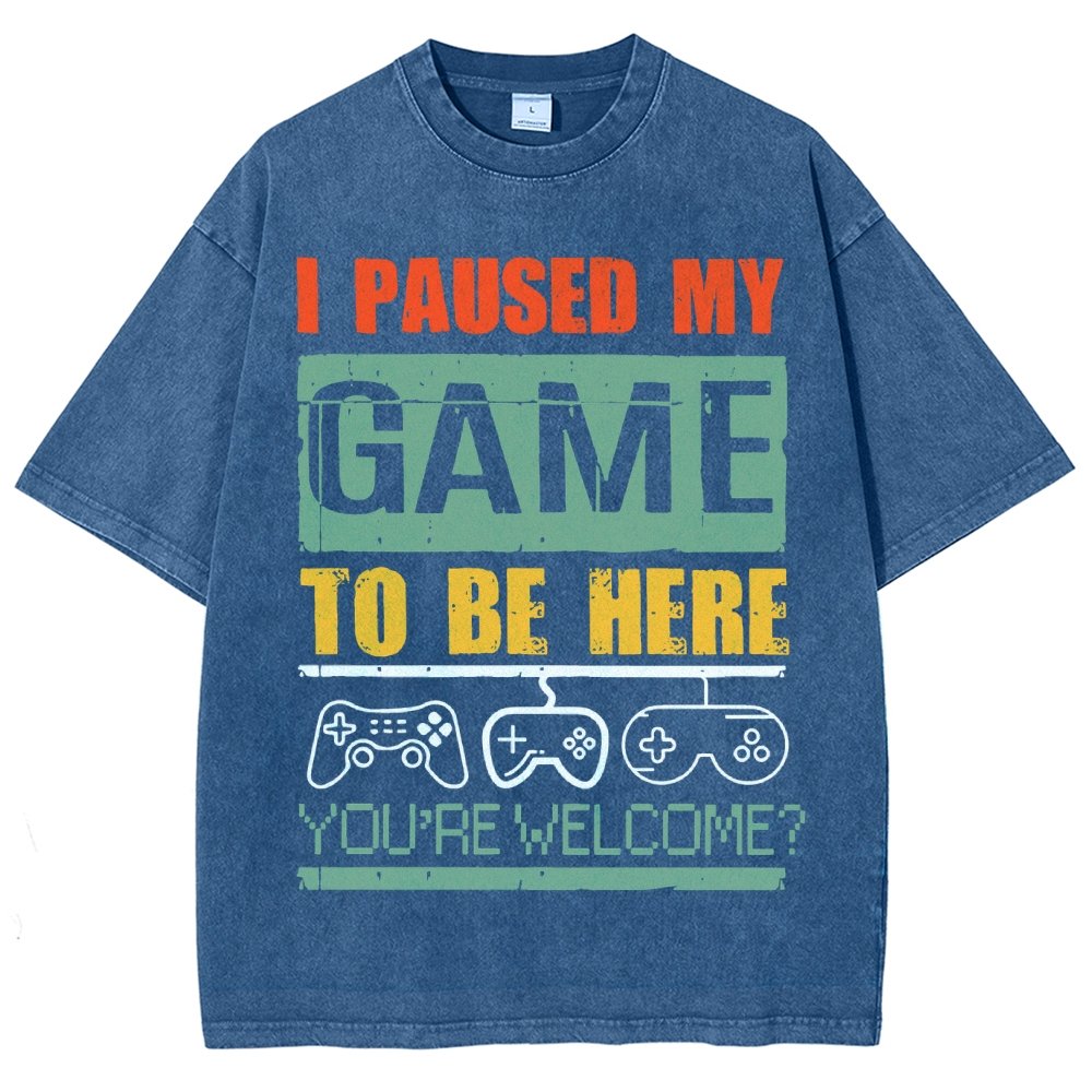 I Paused My Game To Be Here Vintage Distressed T-shirt