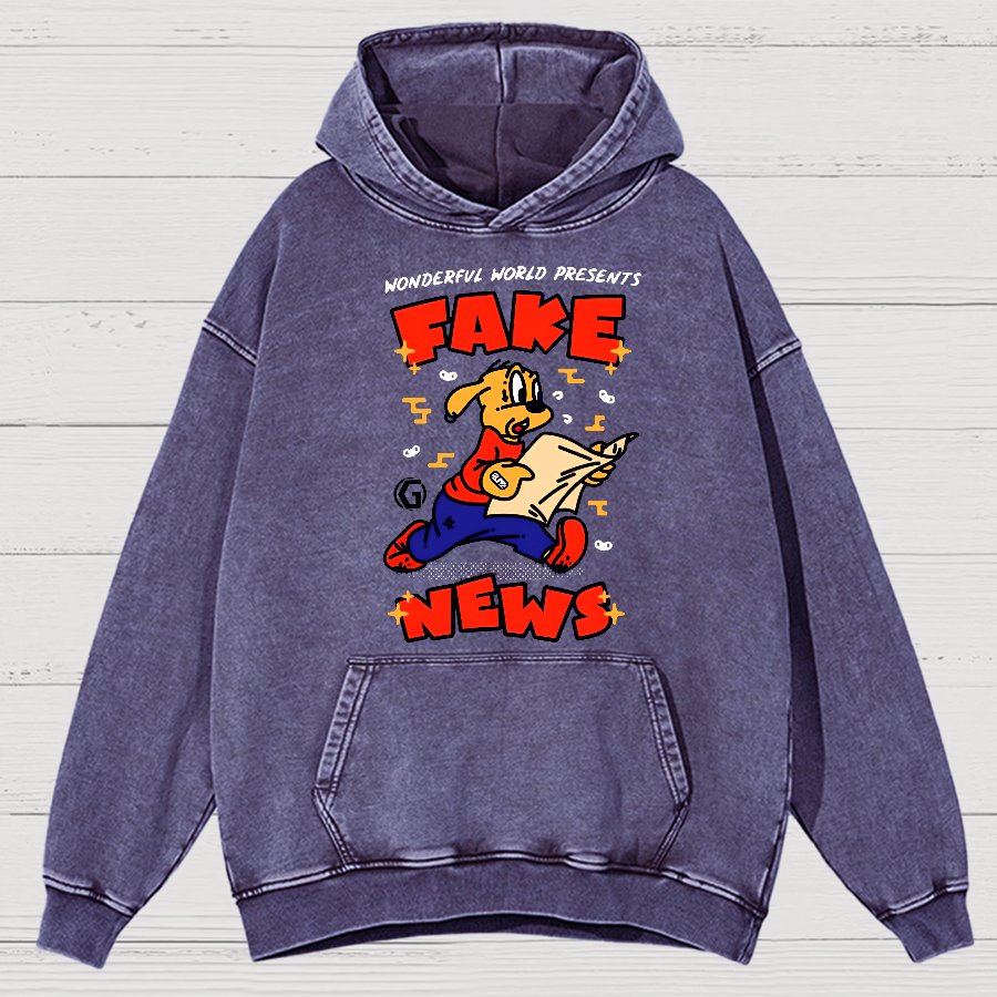 Fake News!Sarcasm Vintage Distressed Hoodie