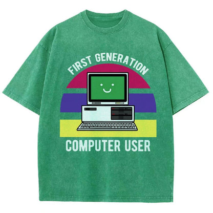 First Generation Computer User Vintage Distressed T-shirt