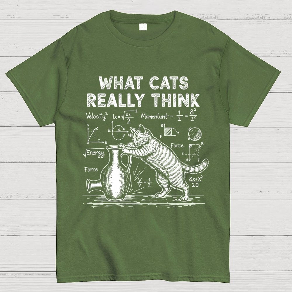 Funny Cat Physics  What Cats Really Think Geek T-Shirt