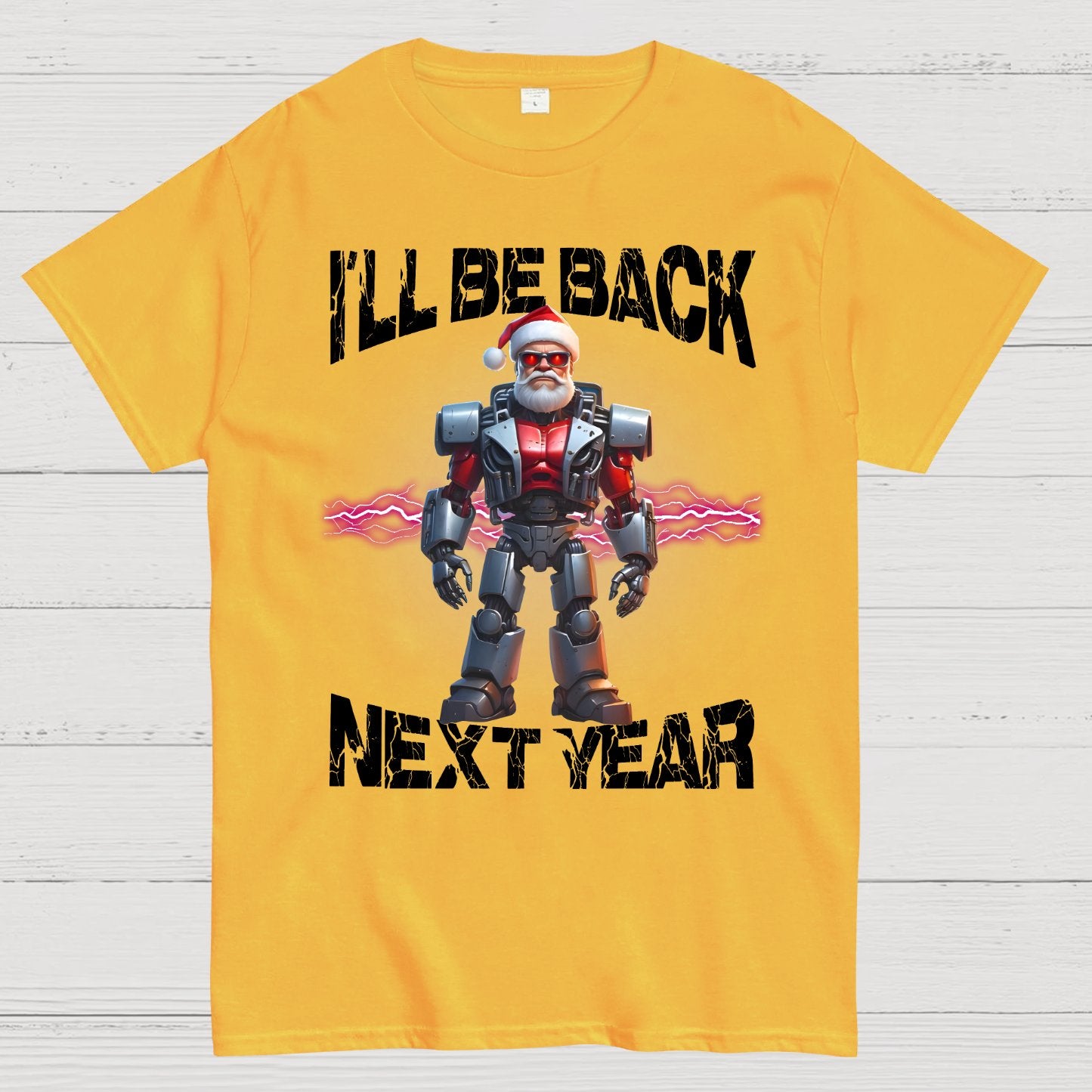 I'll Be Back Futuristic Santa Robot Geek T-Shirt