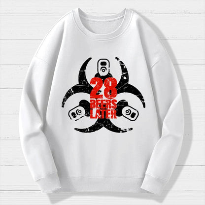 28 beers later Geek Cotton Sweatshirt