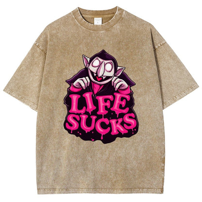 Life Sucks  Vintage Distressed T-shirt