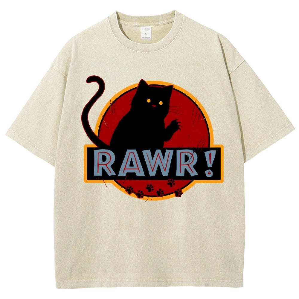 Rawr！Vintage Distressed T-shirt