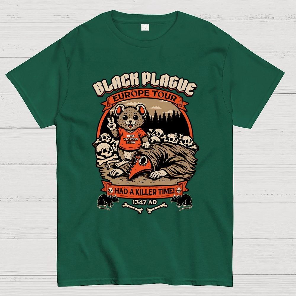 Black Plague Vacation Rat Geek T-Shirt