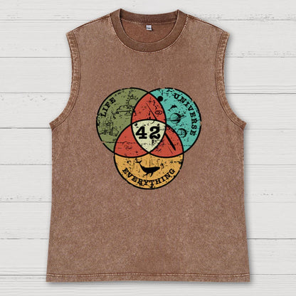 Life, the Universe & Everything Nerdy Vintage Distressed Washed Tank