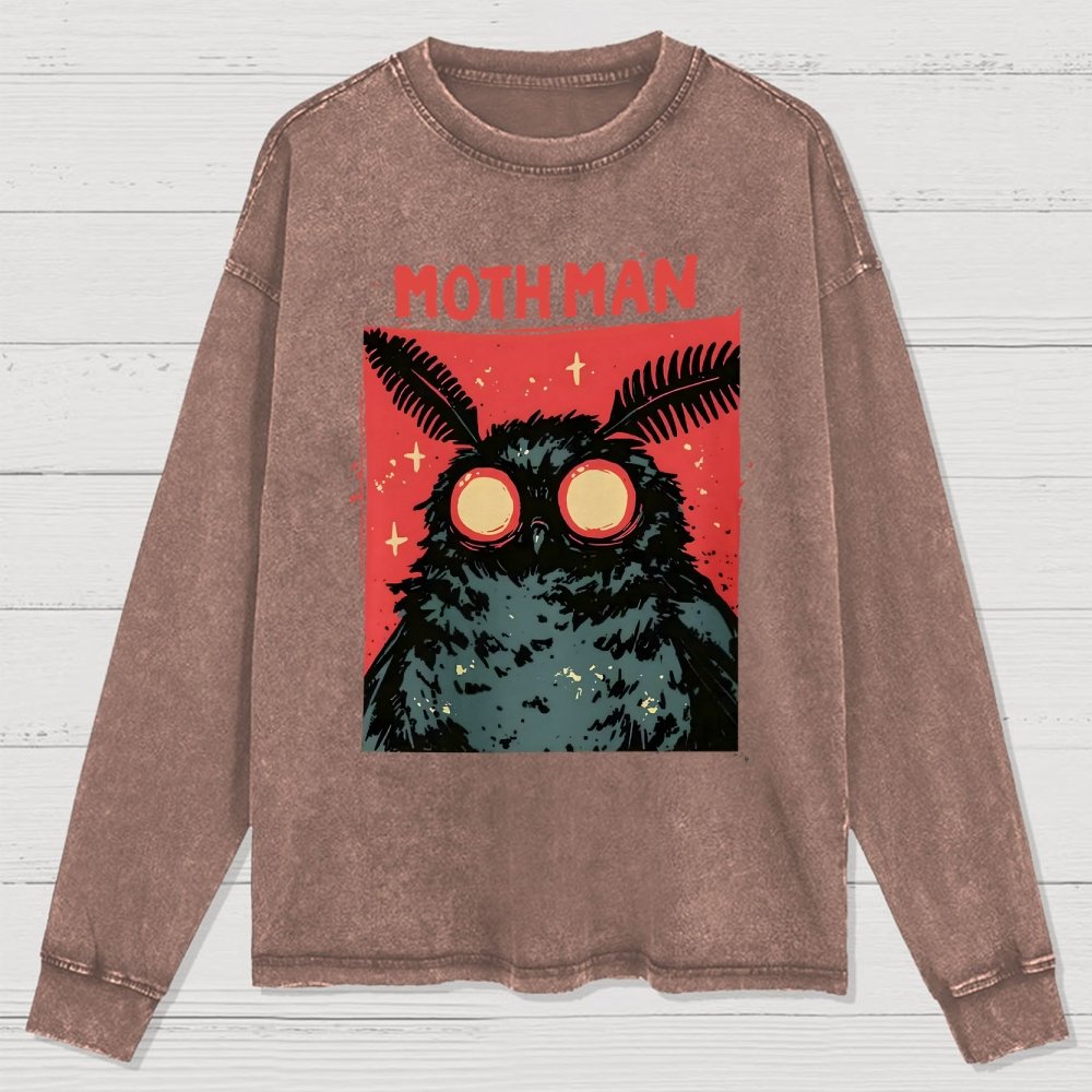 Cryptid Mothman Washed Long Sleeve Tee