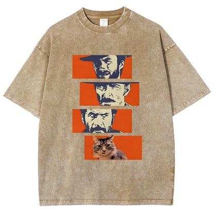 Buono Brutto Cattivo And Cat Vintage Distressed T-shirt