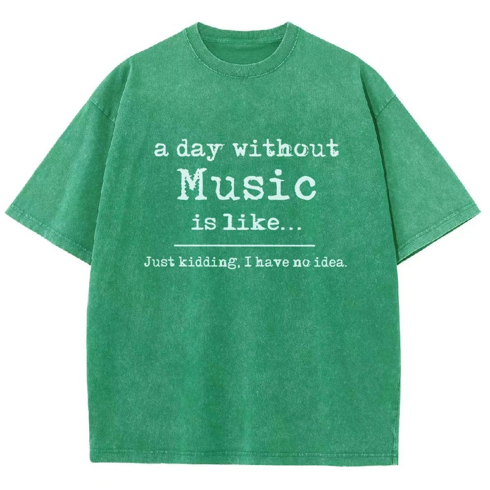A Day Without Music Is Like Vintage Distressed T-shirt