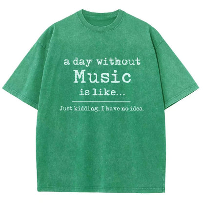 A Day Without Music Is Like Vintage Distressed T-shirt