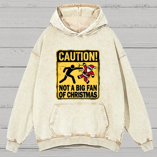 Christmas Caution Vintage Distressed Hoodie