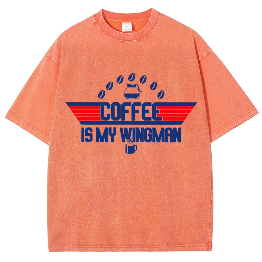 Coffee Is My Wingman Vintage Distressed T-shirt