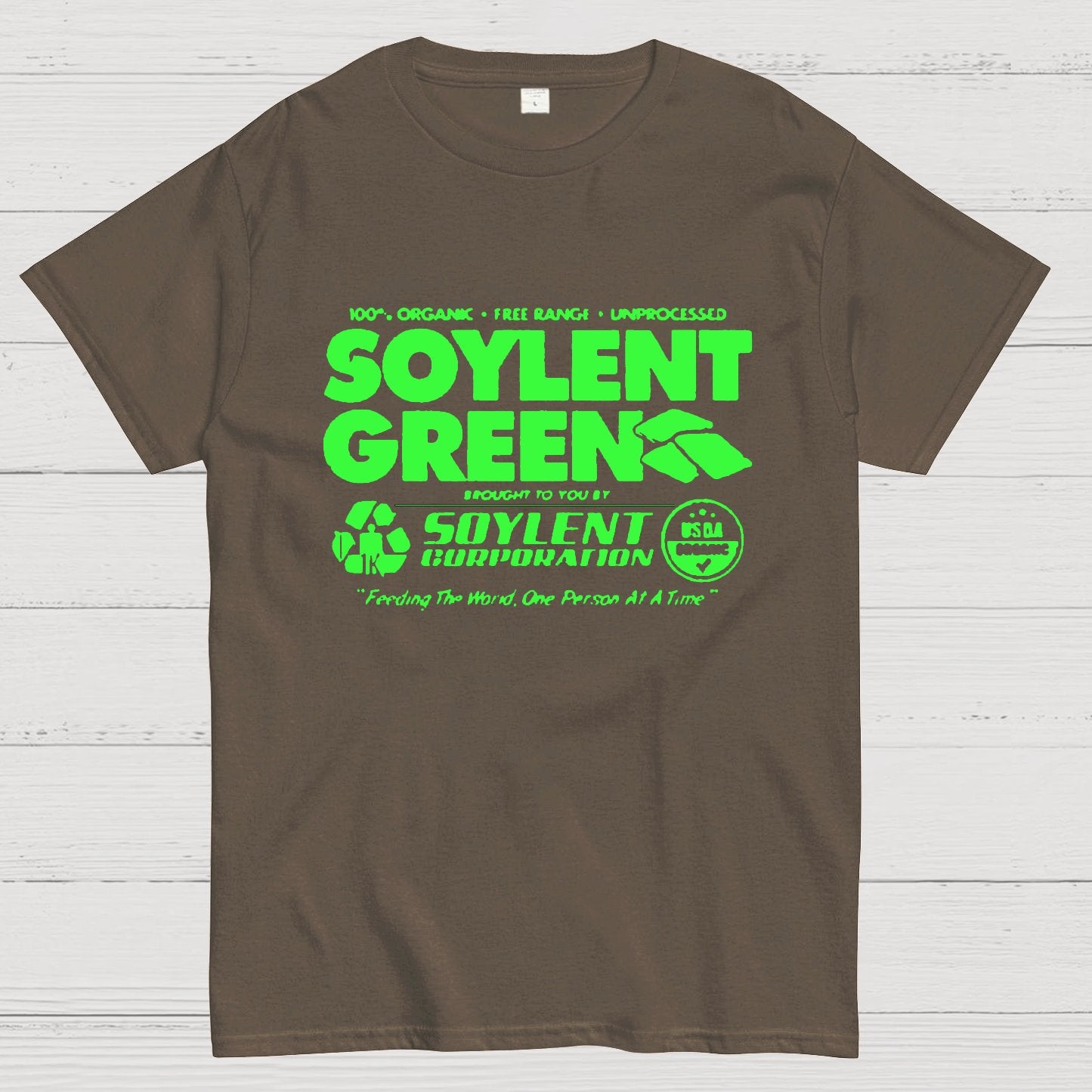100% Organic Soylent Green Washed Geeky T-Shirt