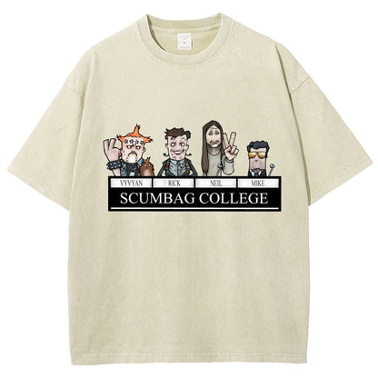 Cool Crew Scumbag College by HappyToast Vintage Distressed T-shirt