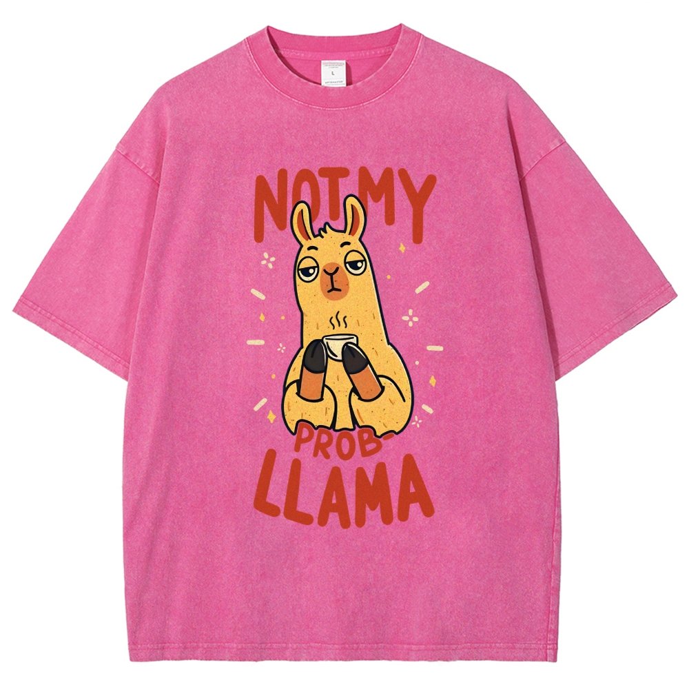 Not My Prob-Llama Vintage Distressed T-shirt