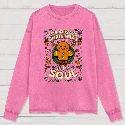 Christmas Soul Gift Washed Long Sleeve Tee
