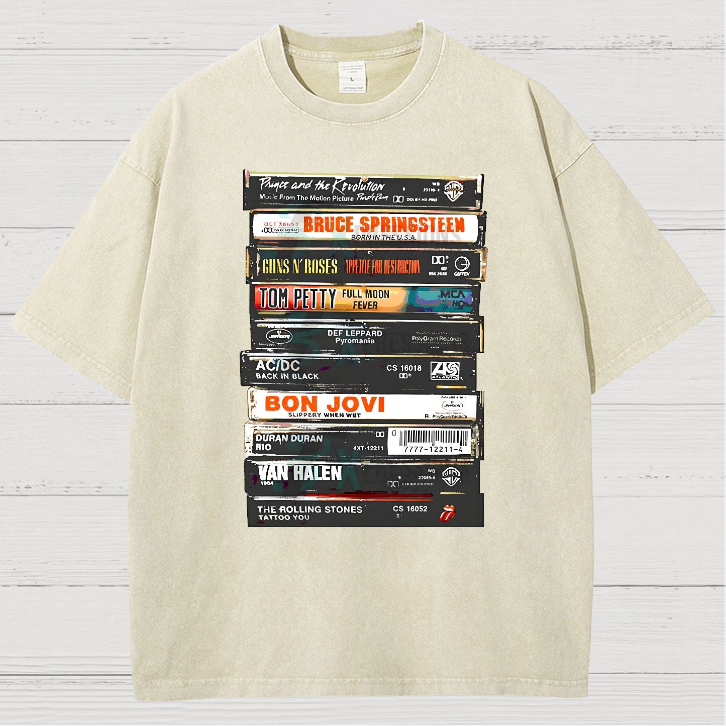 Vintage Rock Cassettes Vintage Distressed T-shirt