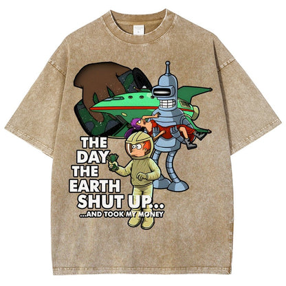 The day the earth shut up... Vintage Distressed T-shirt