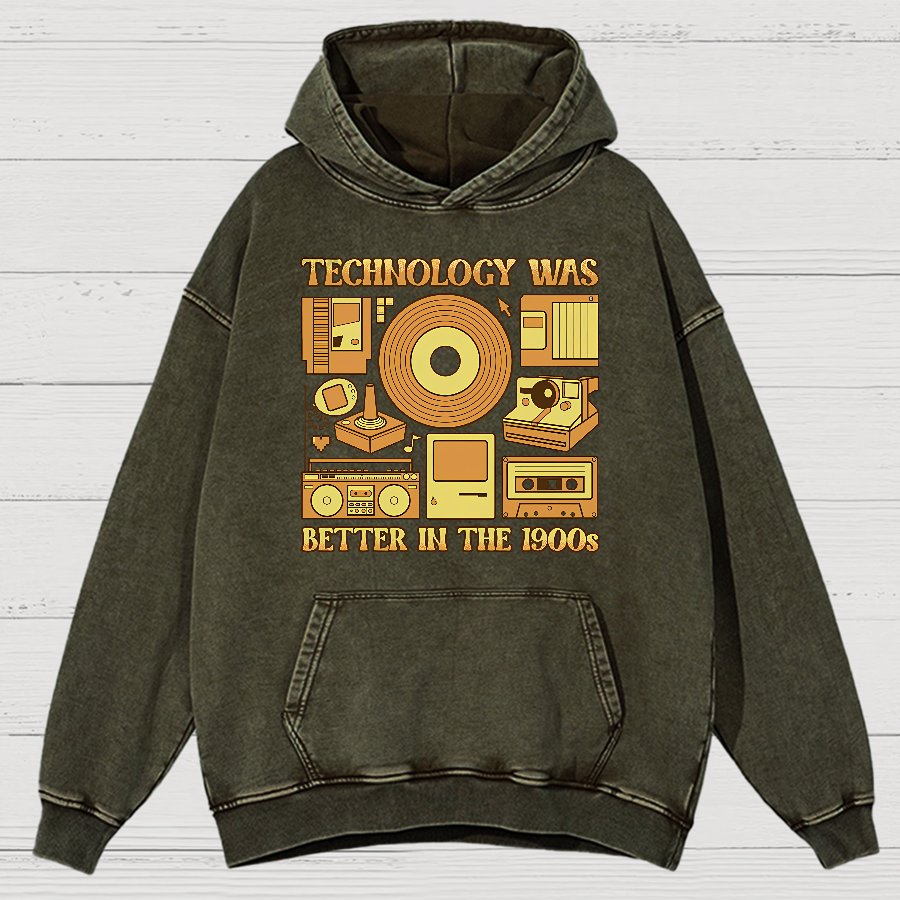 Technology Was Better In The 1900s Vintage Distressed Hoodie
