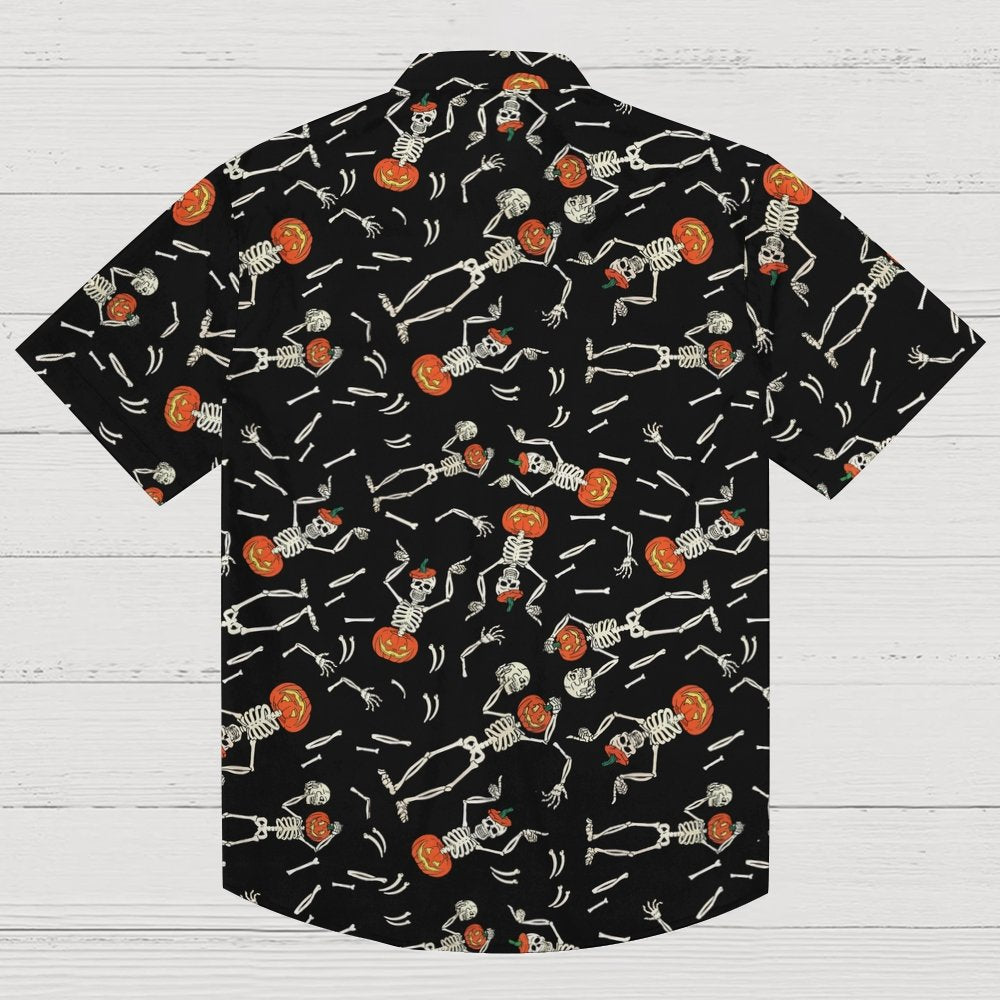 Pumpkin Skull Halloween Geeky Shirt