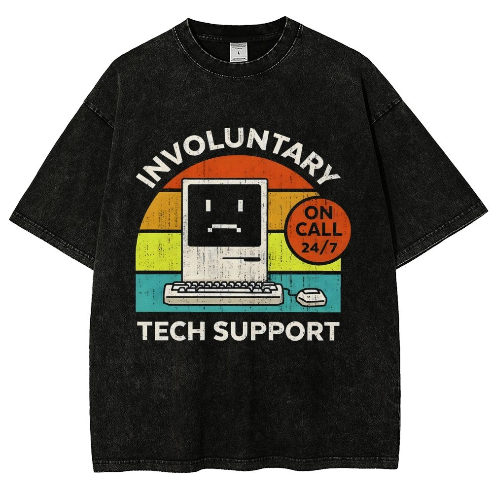 Involuntary Tech Support On Call All the time Vintage Distressed T-shirt