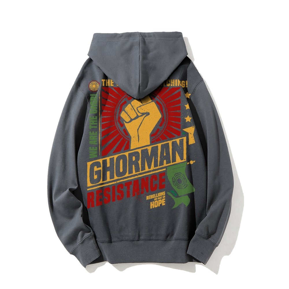 Galactic Resistance Printed Back Cotton Hoodie