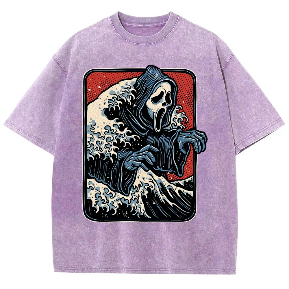 Ghost Wave Vintage Distressed T-shirt