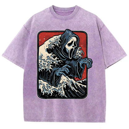 Ghost Wave Vintage Distressed T-shirt