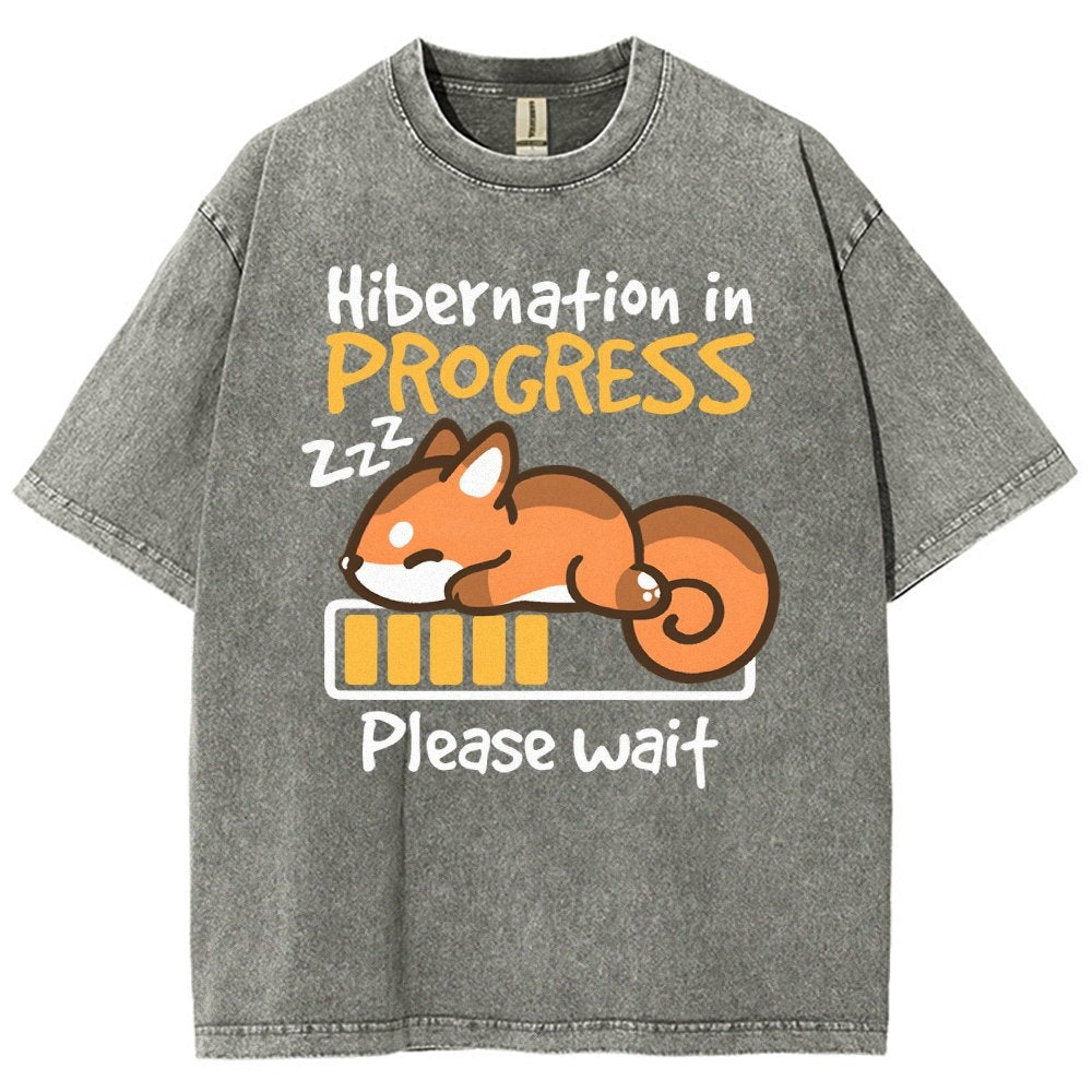 Hibernation In Progress Vintage Distressed T-shirt