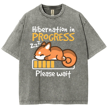 Hibernation In Progress Vintage Distressed T-shirt