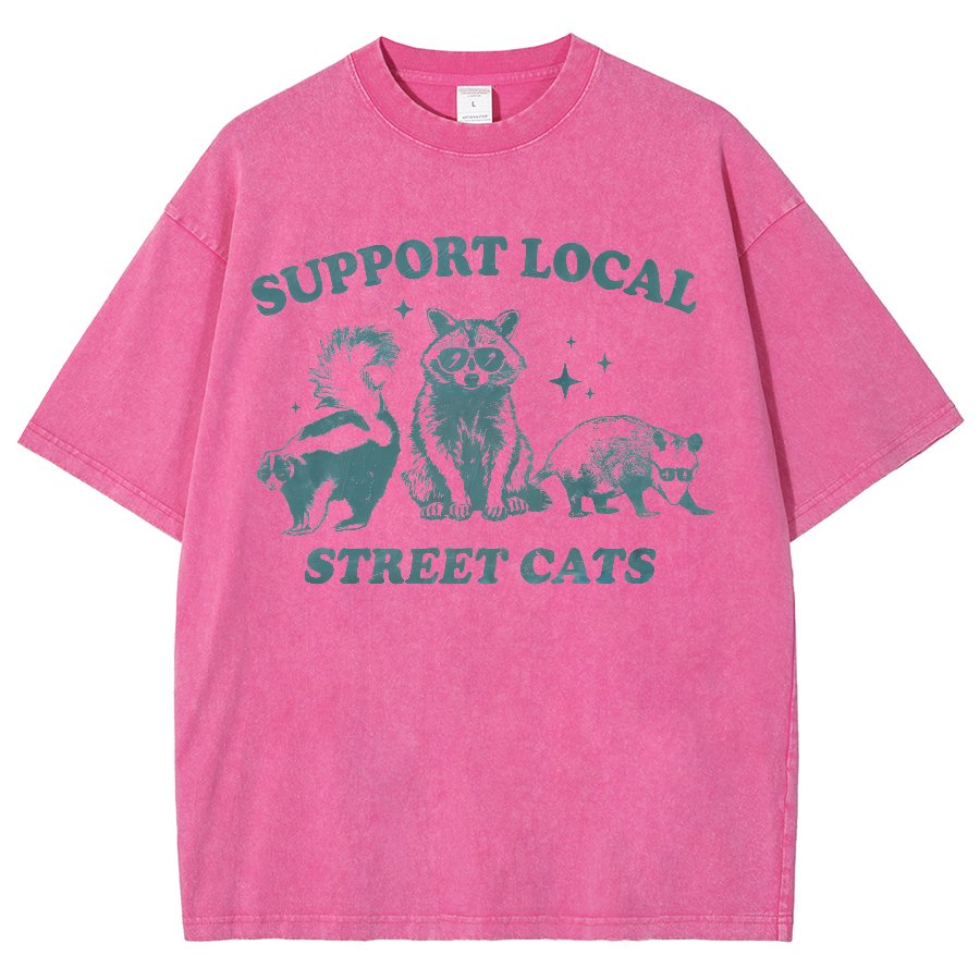 Support Your Local Street Cats Vintage Distressed T-shirt