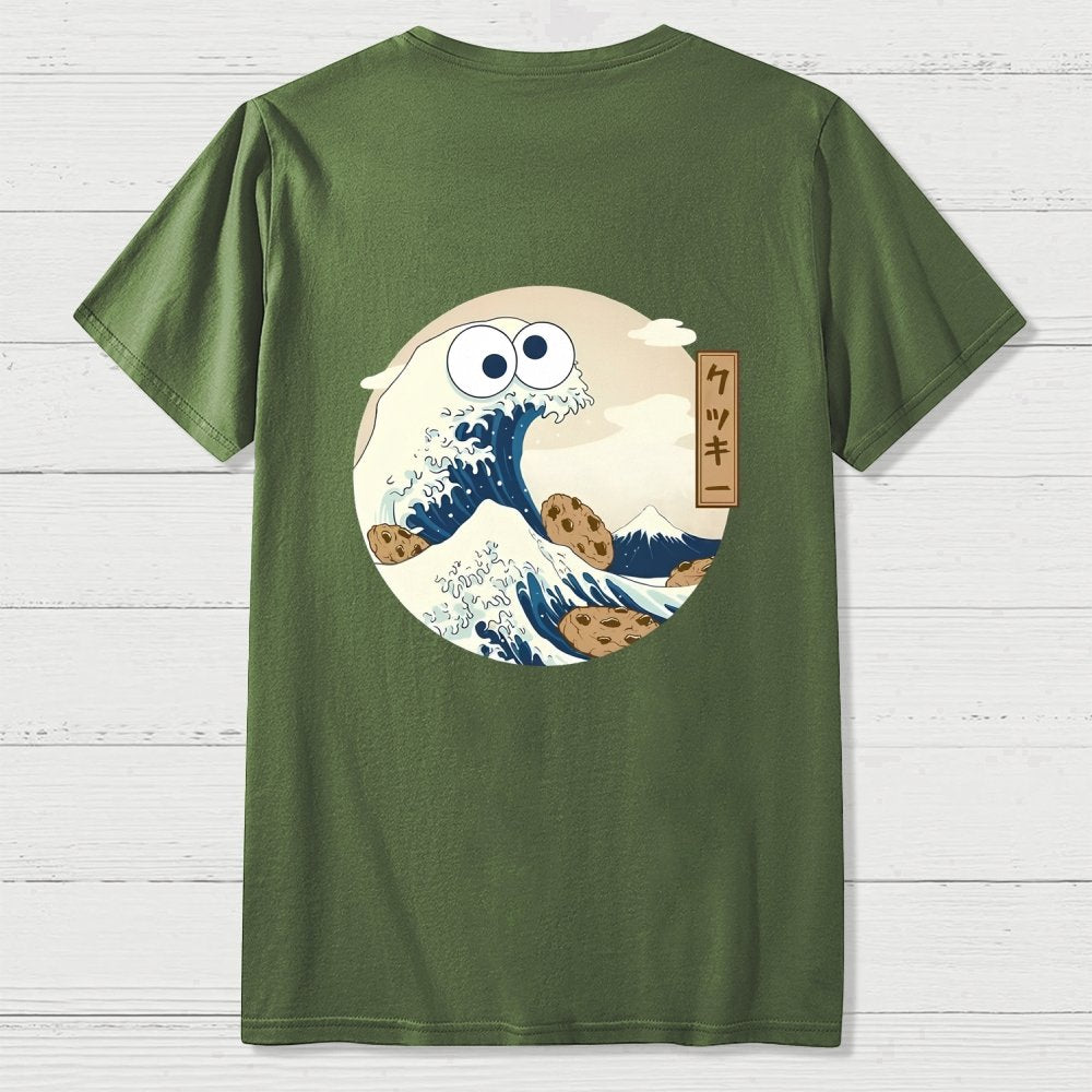 Cookiegawa Wave Nerdy Front And Back Printing Geek T-Shirt