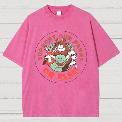 Support our Parks OR ELSE.Vintage Distressed T-shirt