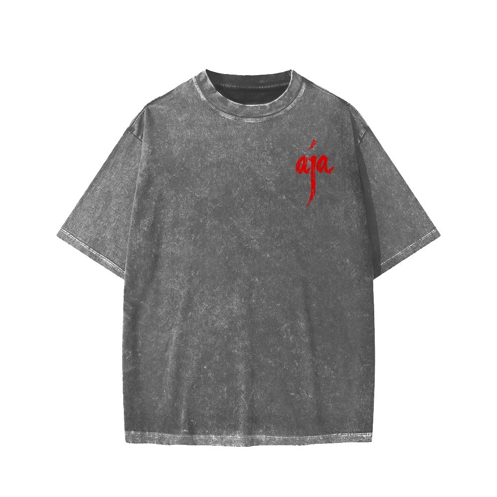 Aja Front And Back Printing Washed T-shirt