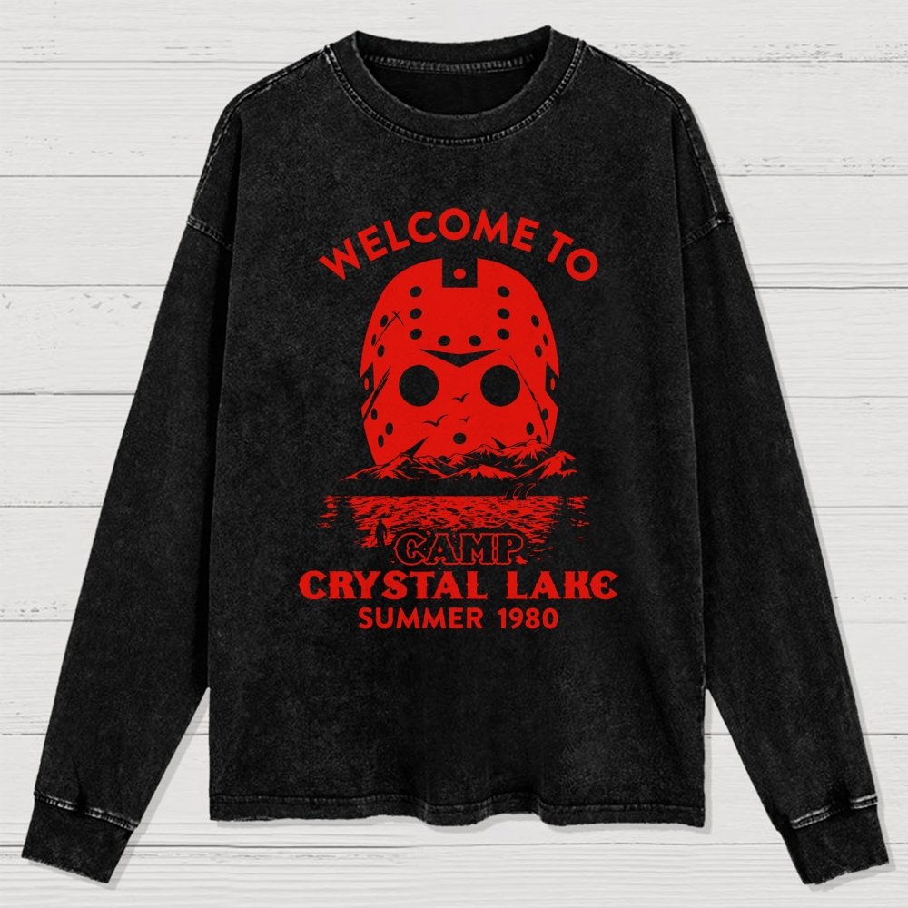 Welcome To Crystal Lake Washed Long Sleeve Tee