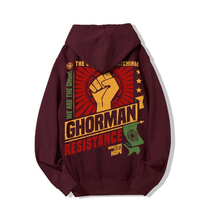 Galactic Resistance Printed Back Cotton Hoodie